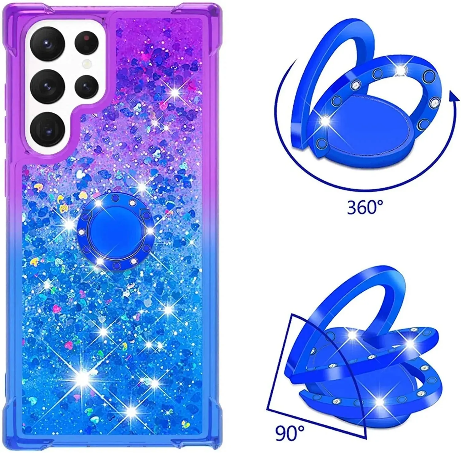 Galaxy S23 Plus Gradient Quicksand Glitter Bling Case