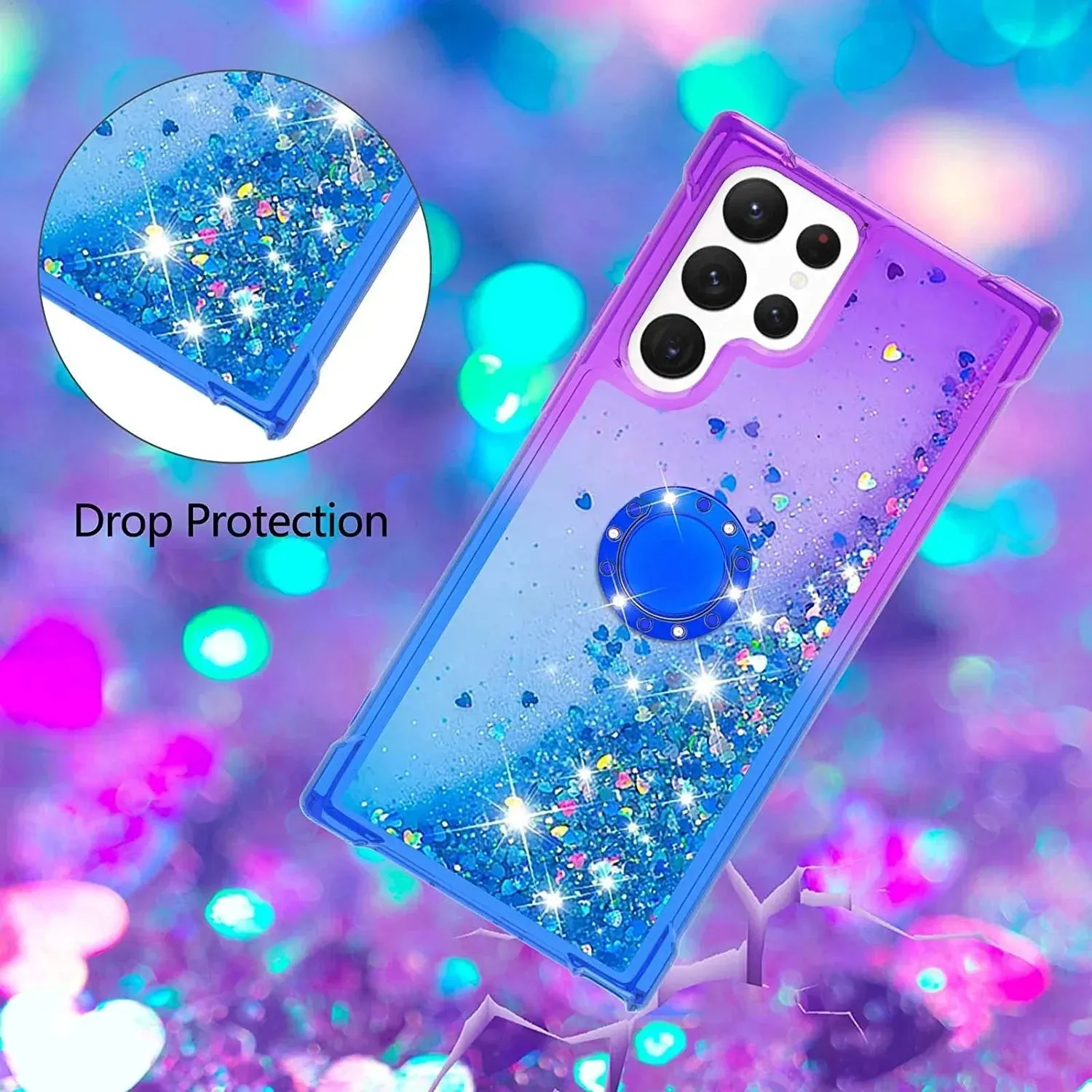 Galaxy S23 Plus Gradient Quicksand Glitter Bling Case