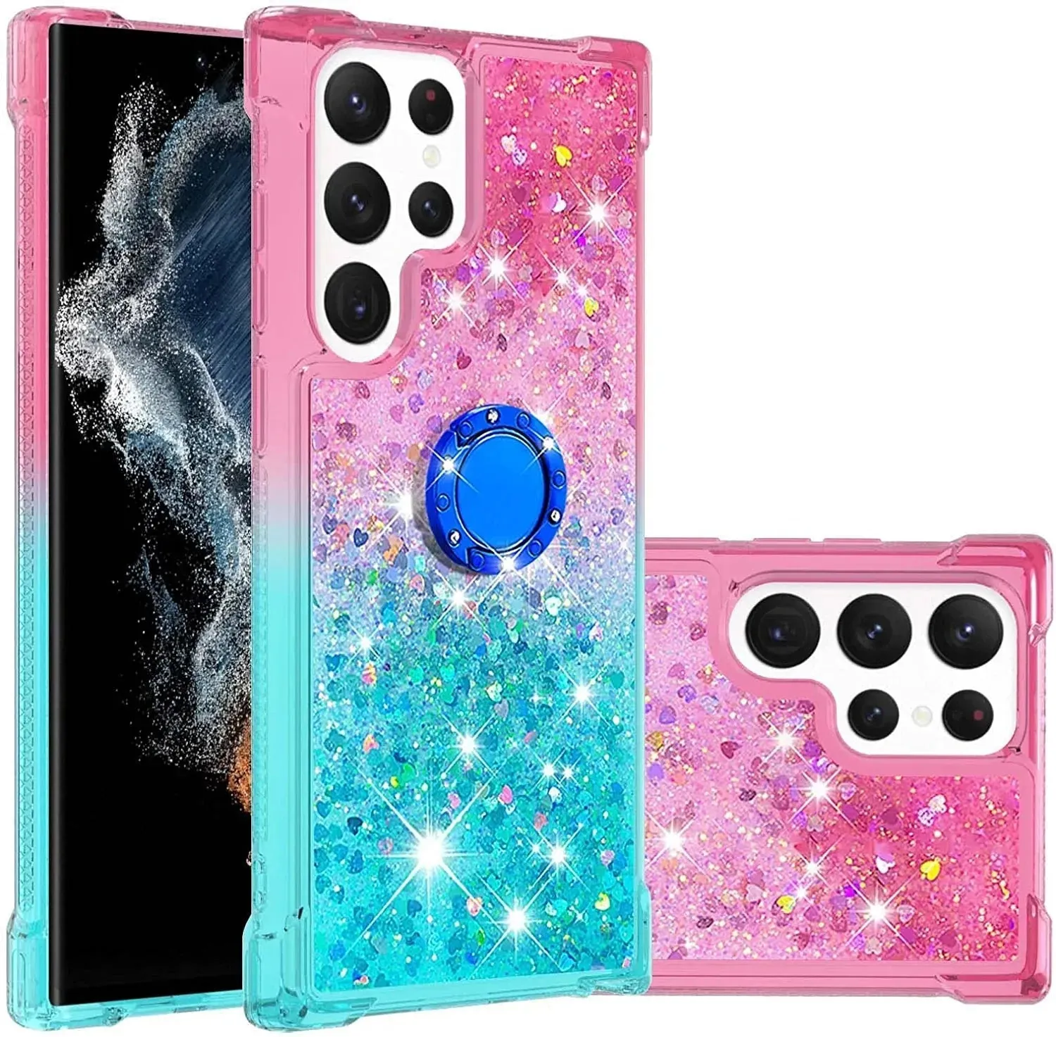 Galaxy S23 Plus Gradient Quicksand Glitter Bling Case