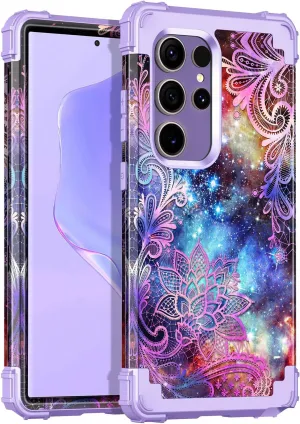 Galaxy S24 Ultra Heavy Duty Shockproof Full Protection Flower Case
