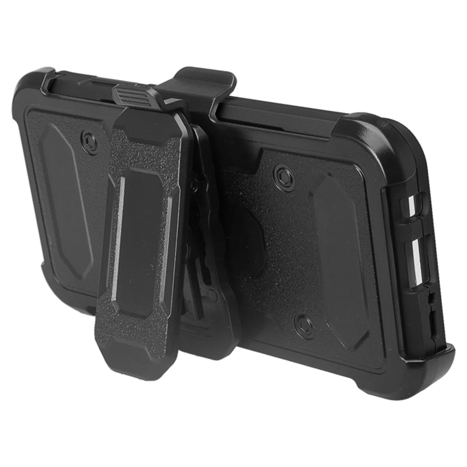 Galaxy S8 Plus Case, Samsung Galaxy S8 Plus Tri-Layer Full Coverage[Built-in Kickstand] Shock Resistant Hybrid Holster Clip Case - Black