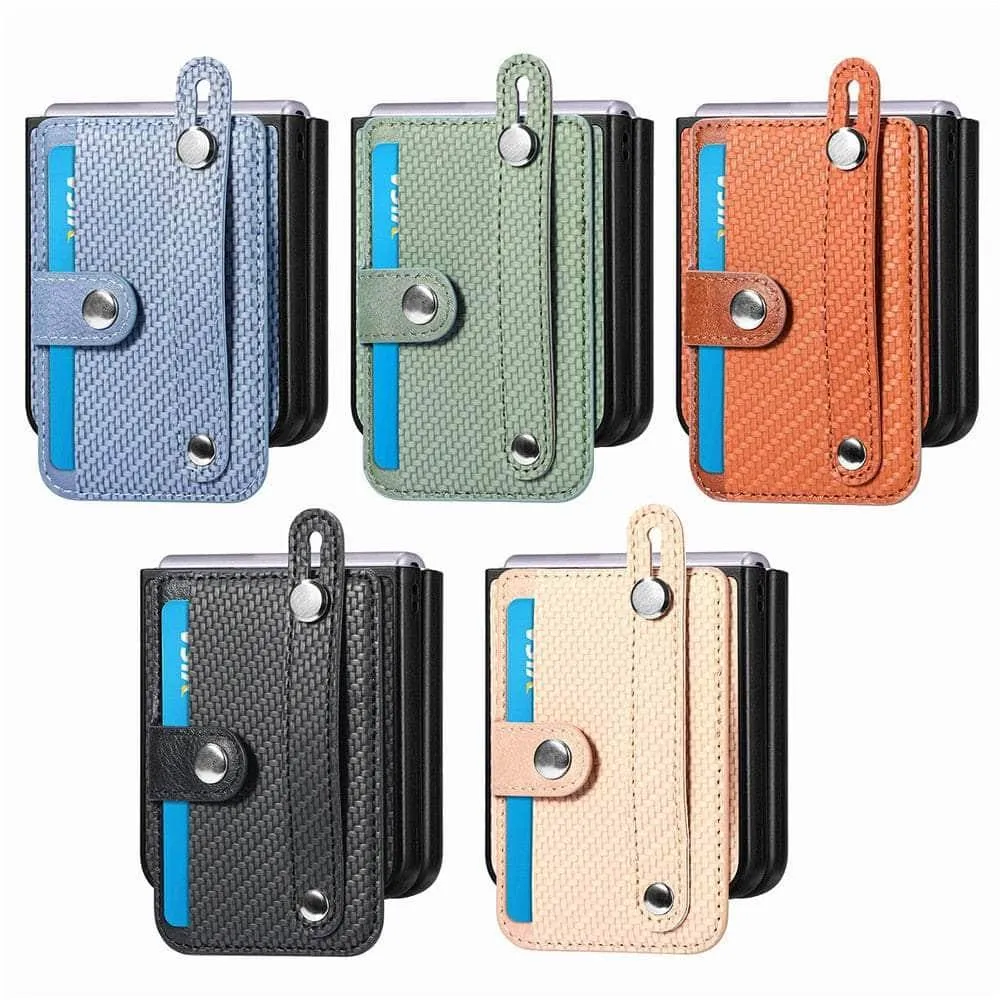 Galaxy Z Flip 5 Carbon Fiber Pattern Card Case