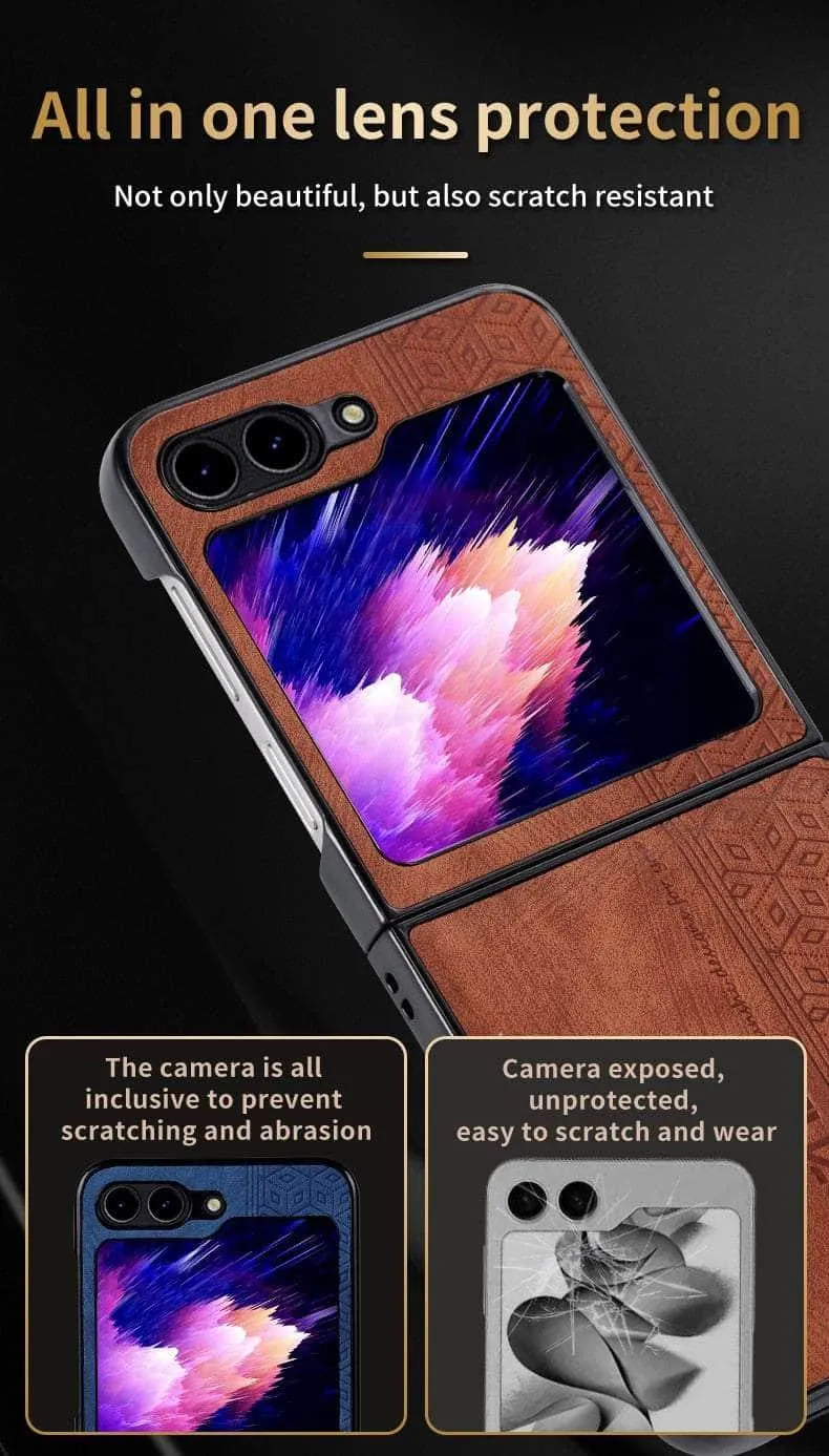 Galaxy Z Flip 5 Shockproof Protective Leather Cover