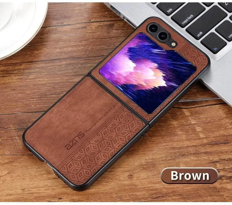 Galaxy Z Flip 5 Shockproof Protective Leather Cover