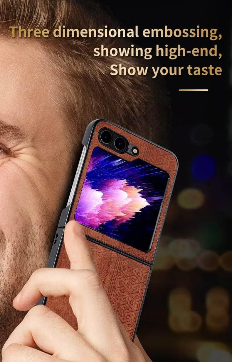 Galaxy Z Flip 5 Shockproof Protective Leather Cover