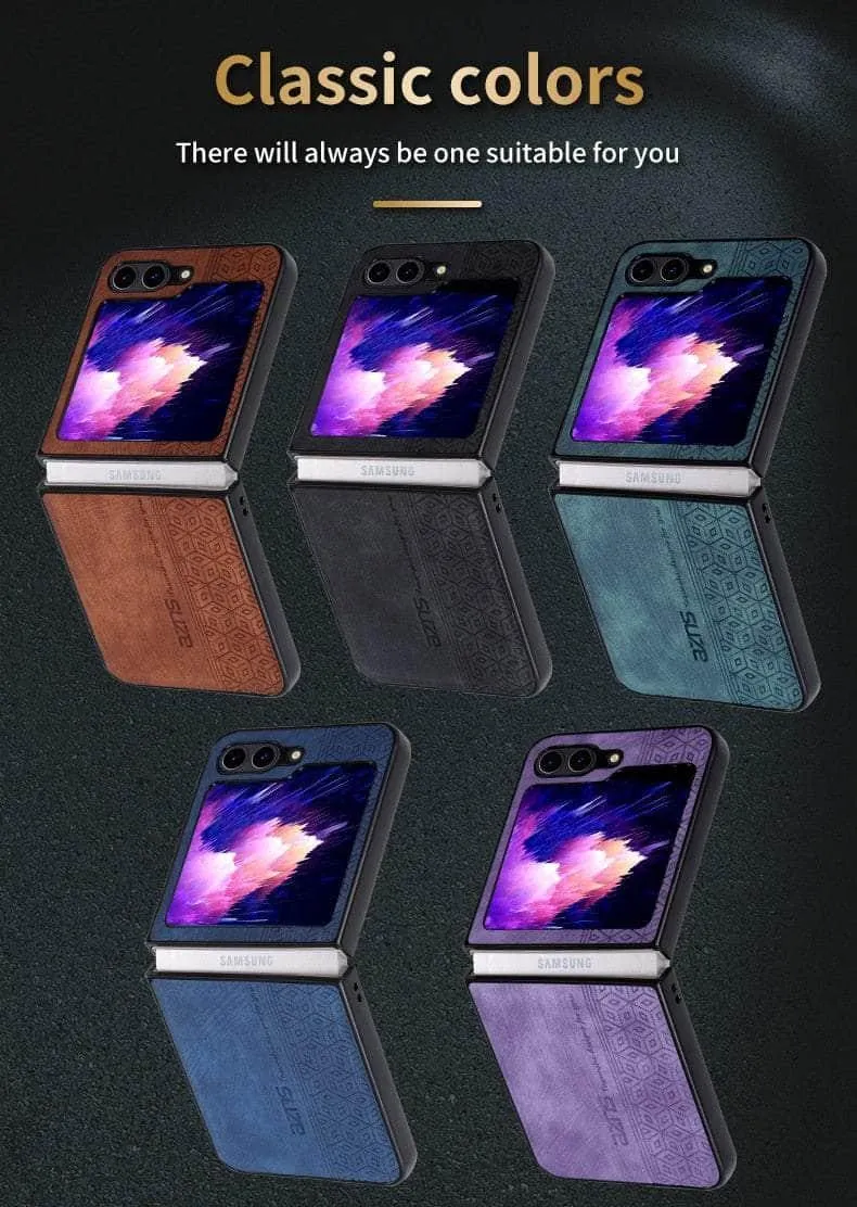 Galaxy Z Flip 5 Shockproof Protective Leather Cover