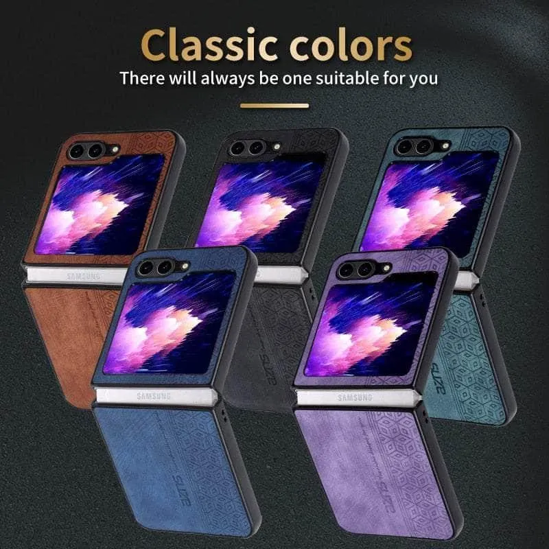 Galaxy Z Flip 5 Shockproof Protective Leather Cover