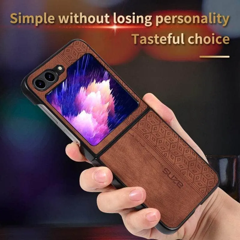 Galaxy Z Flip 5 Shockproof Protective Leather Cover