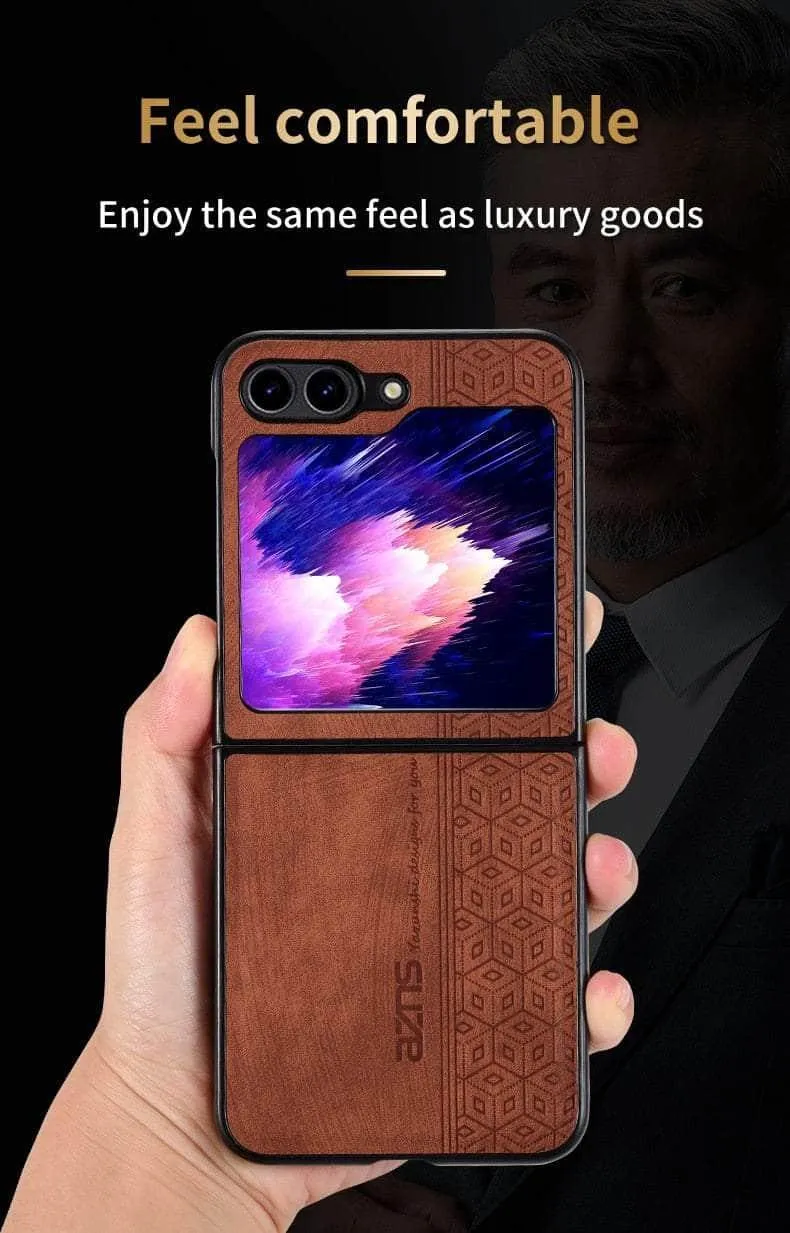 Galaxy Z Flip 5 Shockproof Protective Leather Cover