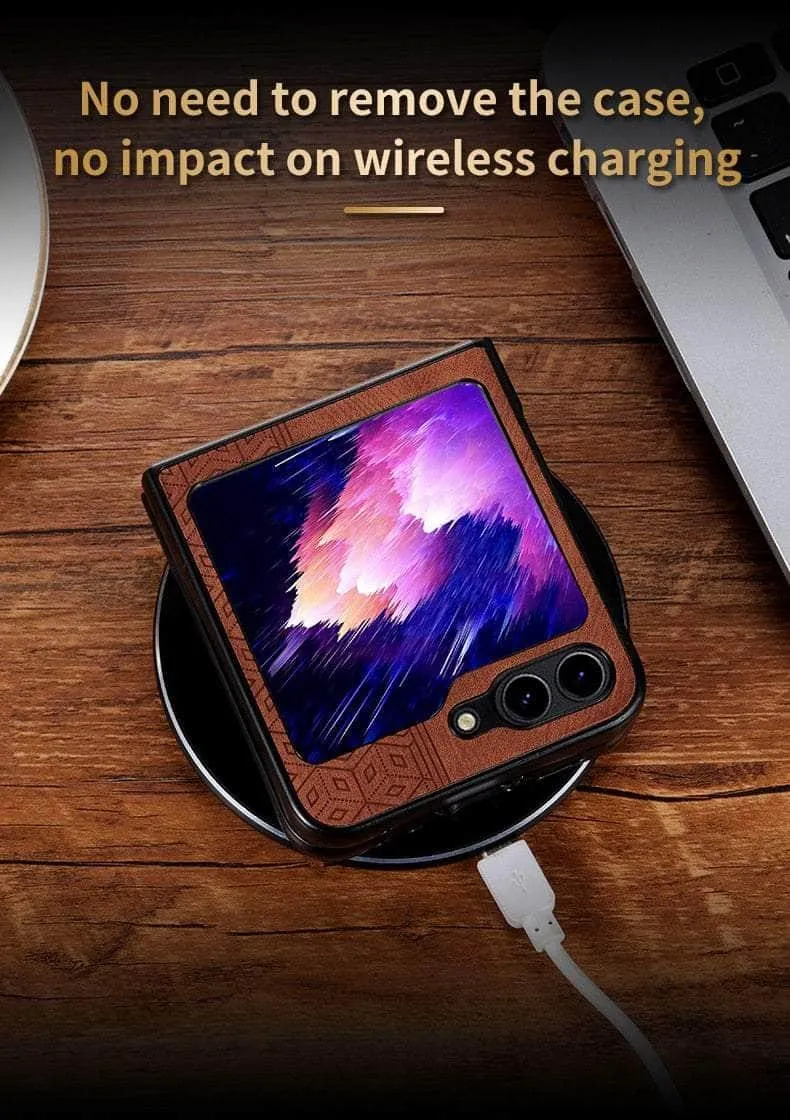 Galaxy Z Flip 5 Shockproof Protective Leather Cover