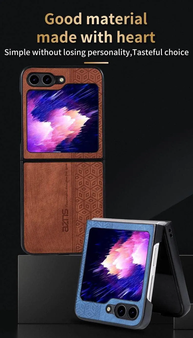 Galaxy Z Flip 5 Shockproof Protective Leather Cover