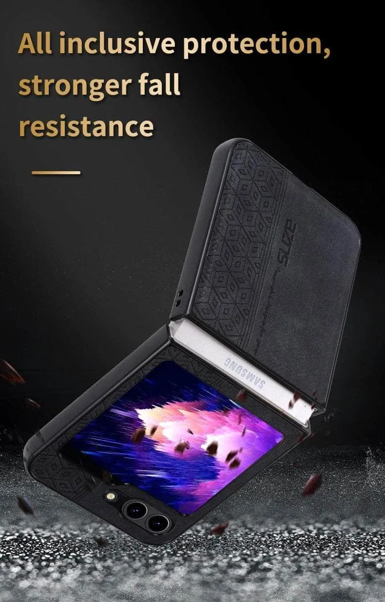 Galaxy Z Flip 5 Shockproof Protective Leather Cover