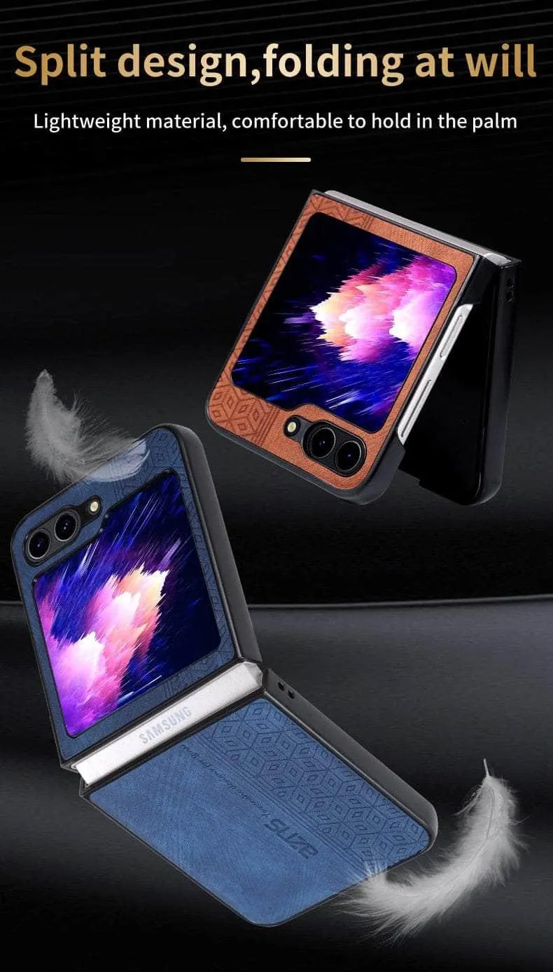 Galaxy Z Flip 5 Shockproof Protective Leather Cover