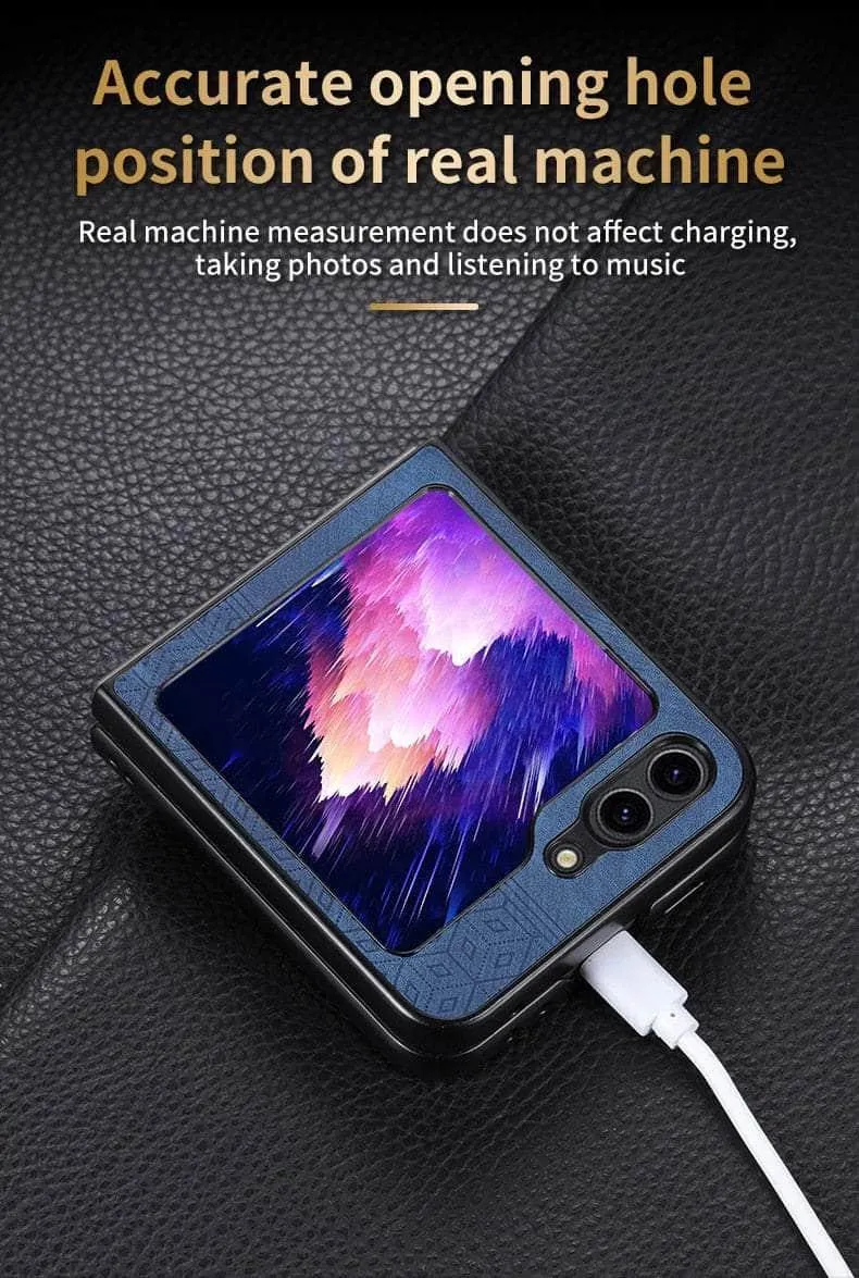 Galaxy Z Flip 5 Shockproof Protective Leather Cover