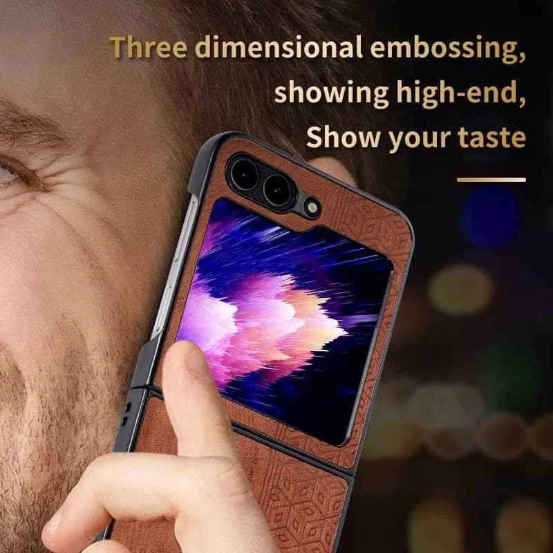 Galaxy Z Flip 5 Shockproof Protective Leather Cover