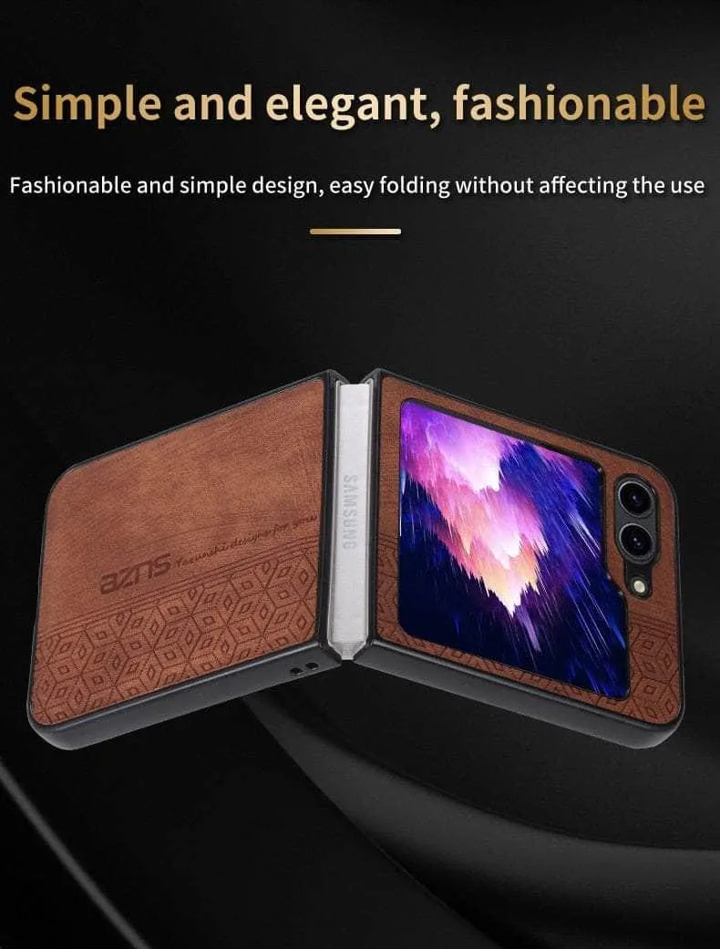 Galaxy Z Flip 5 Shockproof Protective Leather Cover