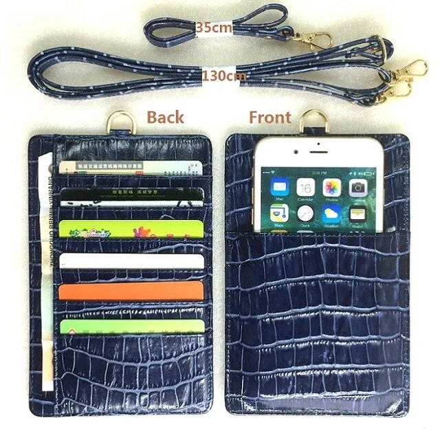 Genuine Leather Card Holder Strap Pouch Bag Case For iPhone 11 Pro Max X XS XR 7 8 Plus Cell Phone Luxury Crocodile Wallet Case