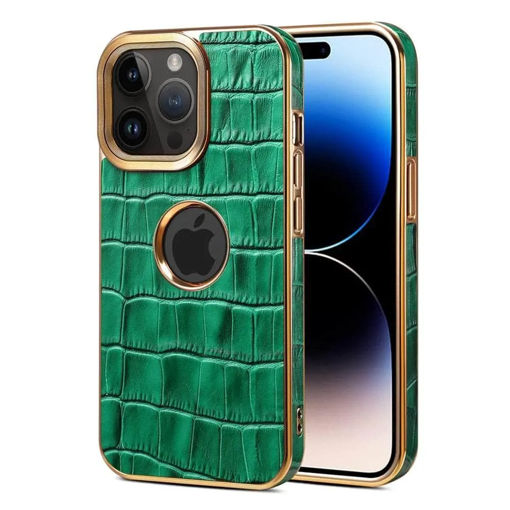 Genuine Leather iPhone 15 Pro Max 3D Texture Case
