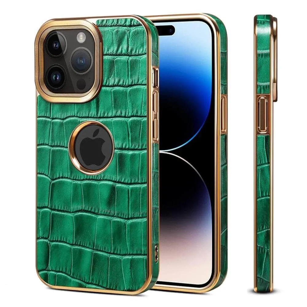 Genuine Leather iPhone 15 Pro Max 3D Texture Case