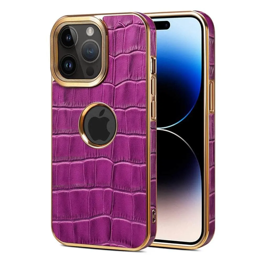 Genuine Leather iPhone 15 Pro Max 3D Texture Case