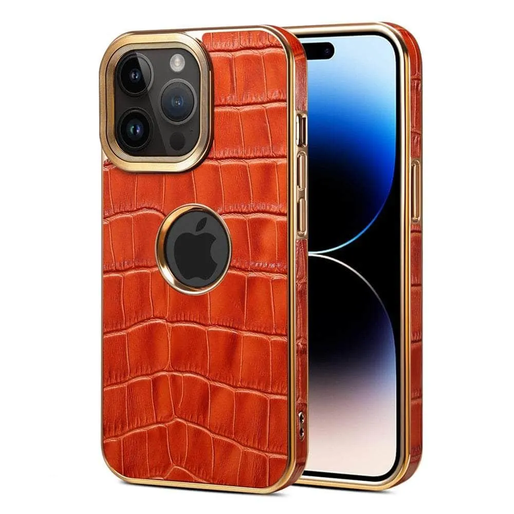 Genuine Leather iPhone 15 Pro Max 3D Texture Case