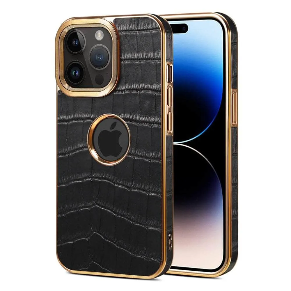 Genuine Leather iPhone 15 Pro Max 3D Texture Case