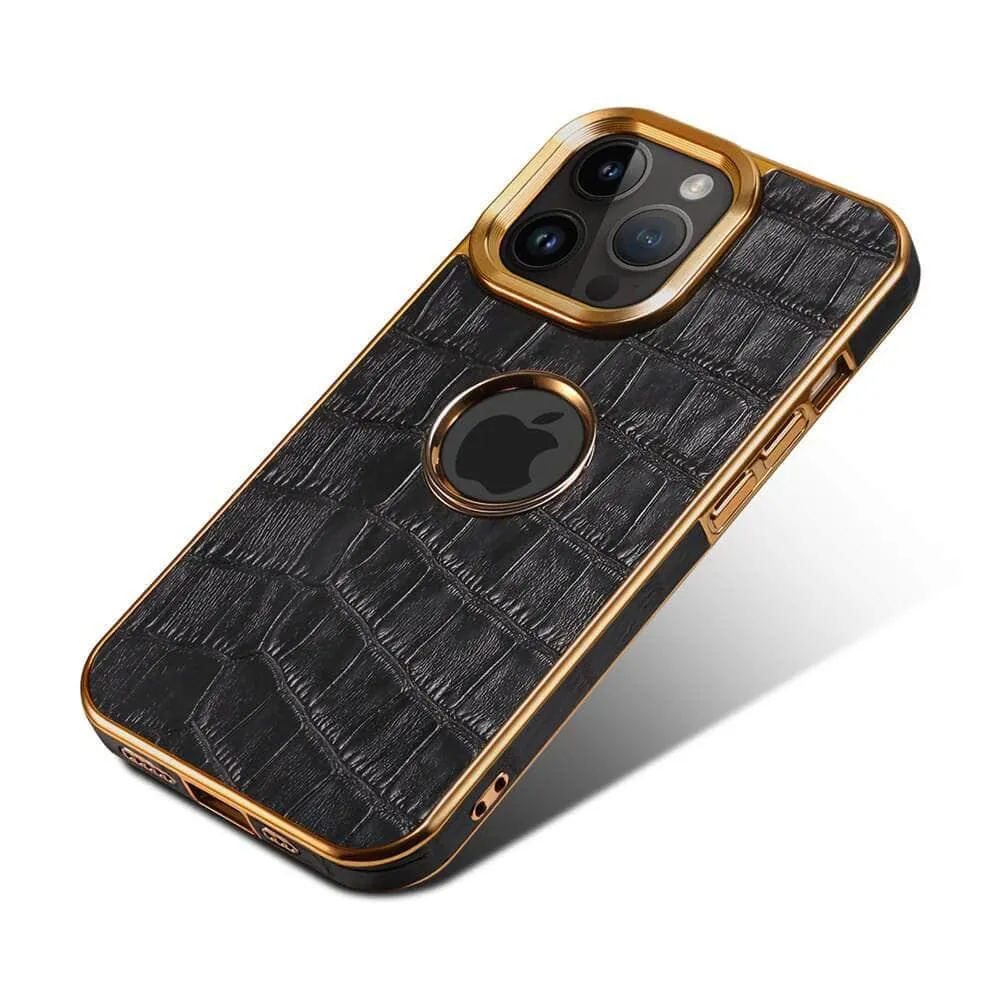 Genuine Leather iPhone 15 Pro Max 3D Texture Case