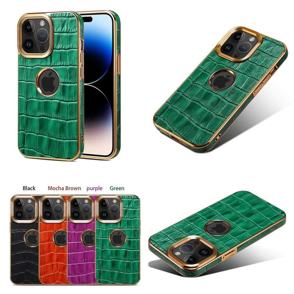 Genuine Leather iPhone 15 Pro Max 3D Texture Case
