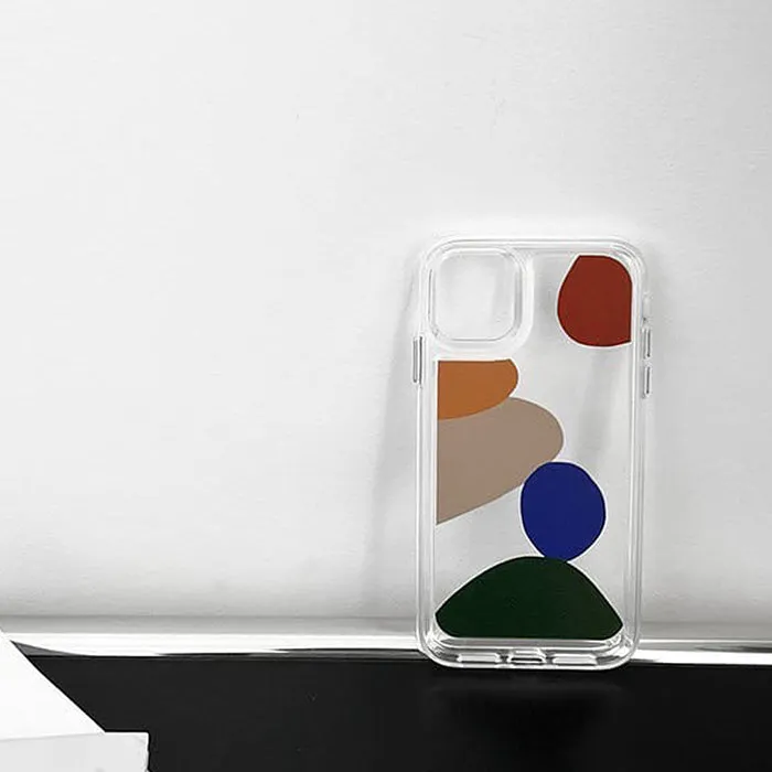 Geometric Print Clear iPhone Case