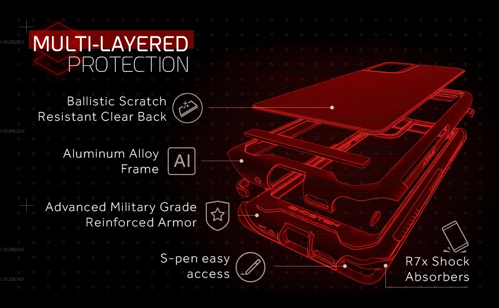 Ghostek Atomic Slim 3 Aluminum Tough Case Cover for Samsung Galaxy Note 20 & 5G - Red