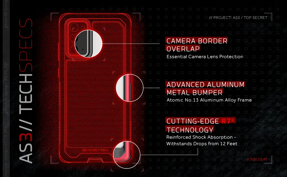 Ghostek Atomic Slim 3 Aluminum Tough Case Cover for Samsung Galaxy Note 20 & 5G - Red