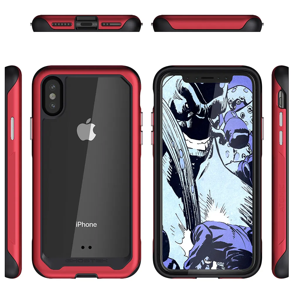 Ghostek ATOMIC SLIM2 Aluminum Tough Case Cover for Apple iPhone X / XS - Red