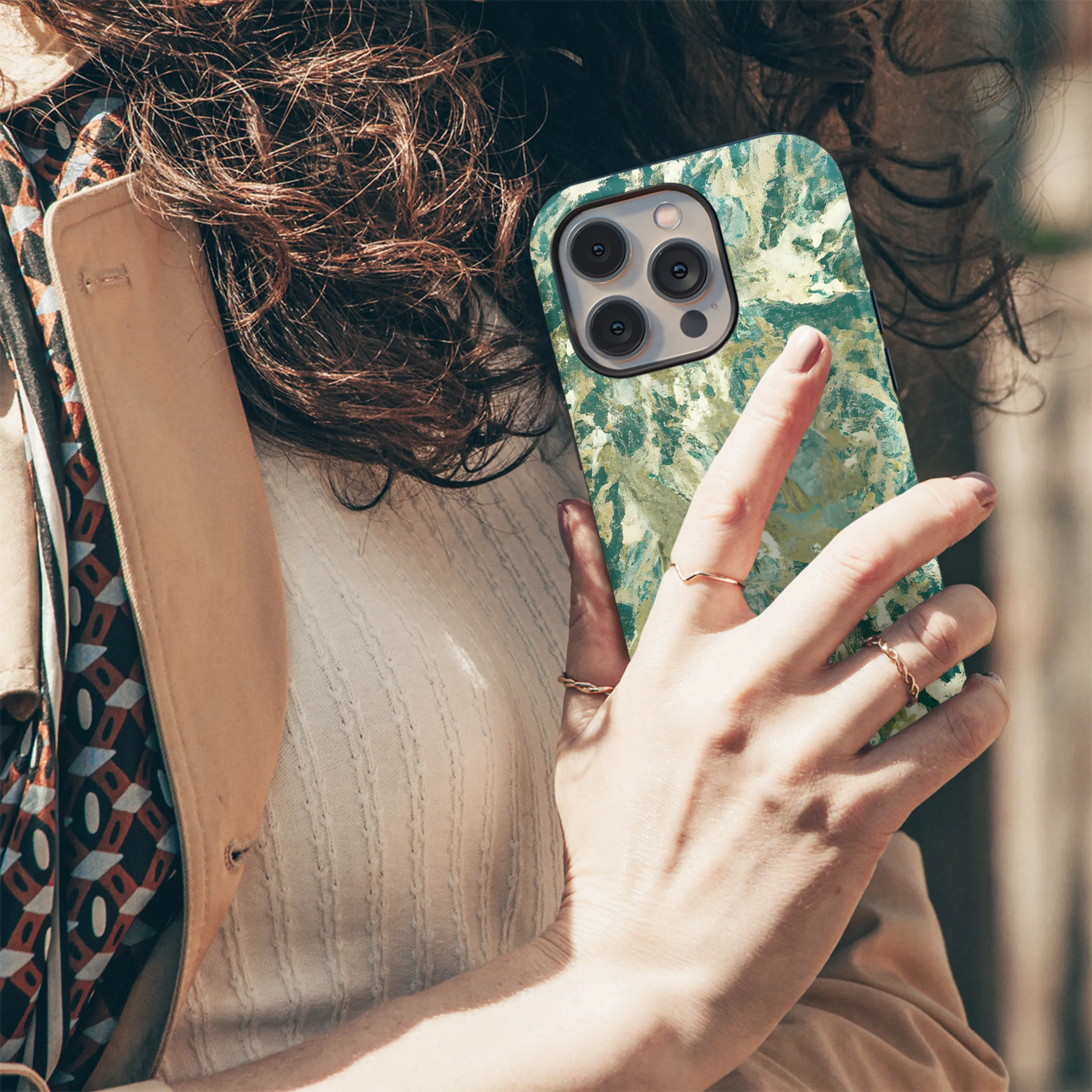 Gold Marble Green Gray Phone Case iPhone Samsung Cover Pixel 3337