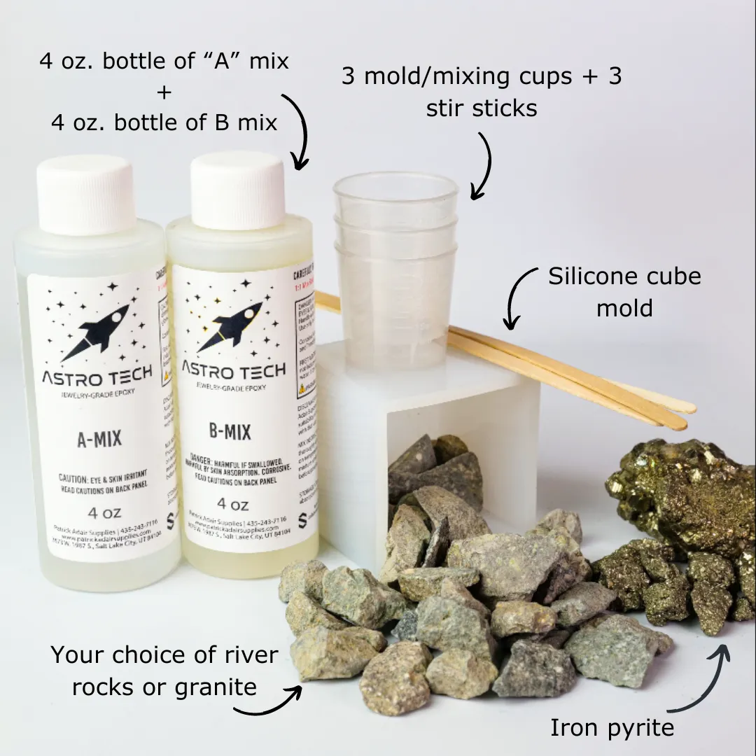 Gold Ore Epoxy Cube Kit
