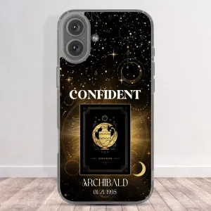 Golden Strength Zodiac - Custom Zodiac - Personalized Gifts For Him - Clear Phone Case