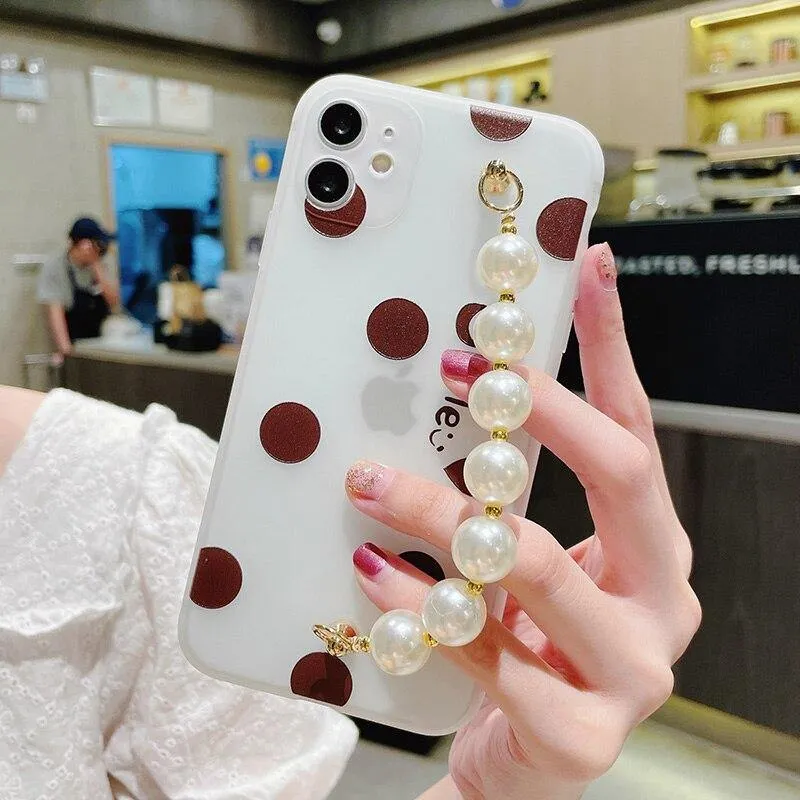 Gorgeous Transparent Flower Phone Case Holder Wrist Band Soft Cover