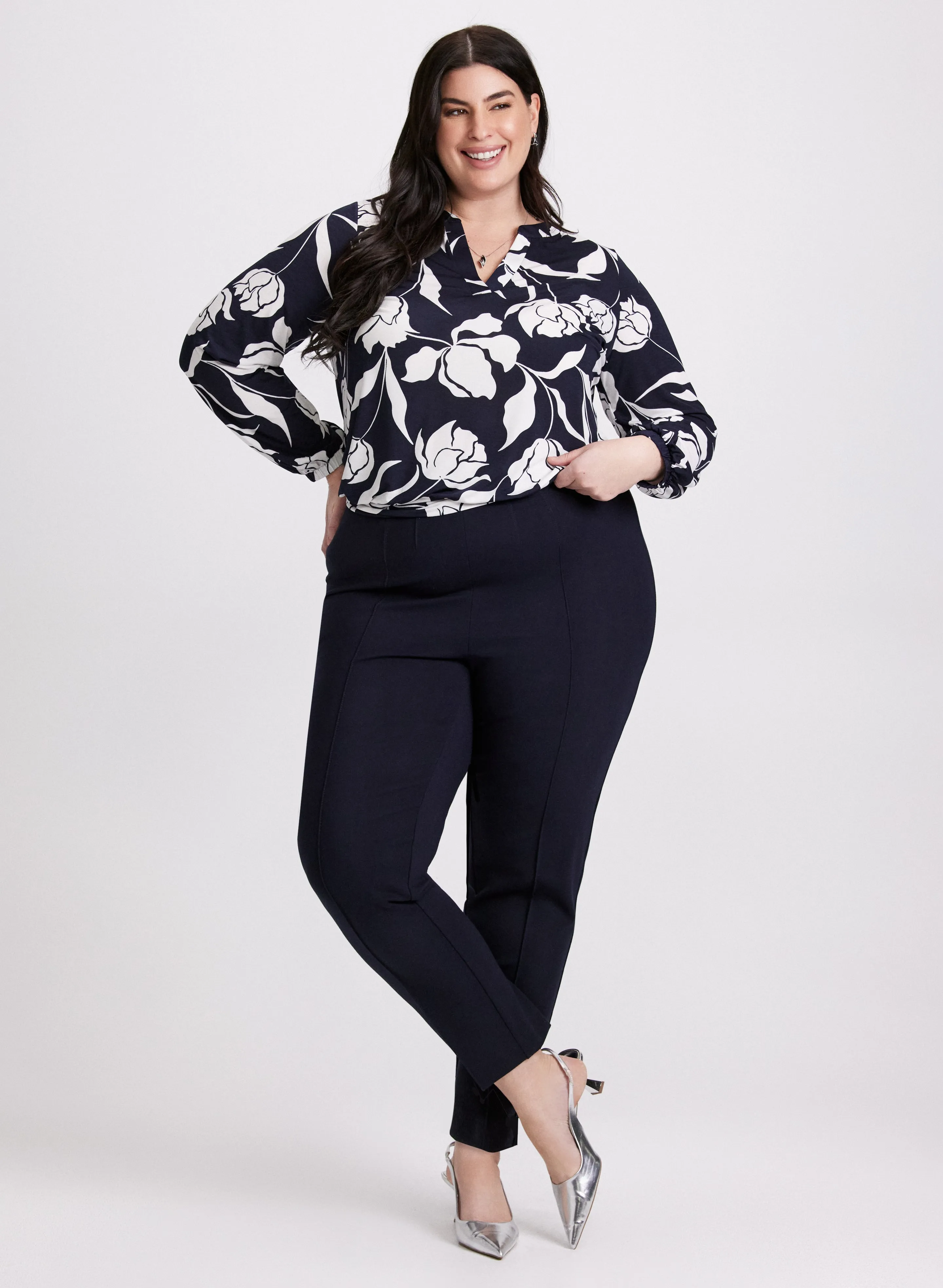 Graphic Floral Print Top