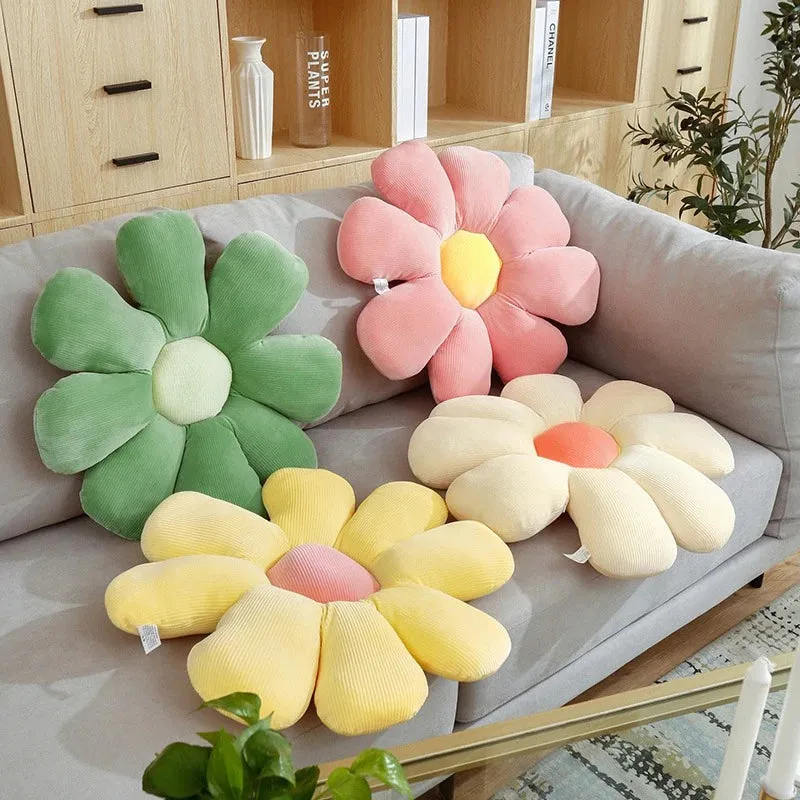 Green Daffy Flower Pillow
