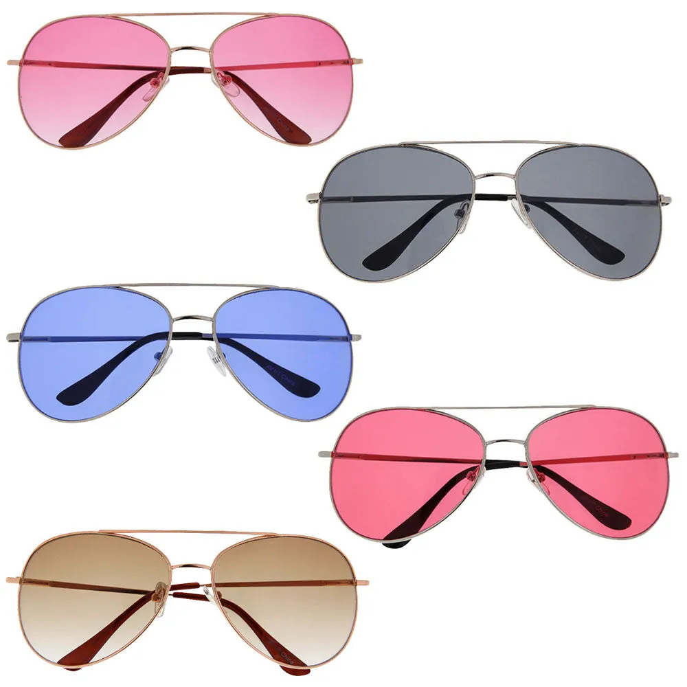 grinderPUNCH Summer Aviator Color Lens Fashion Sunglasses