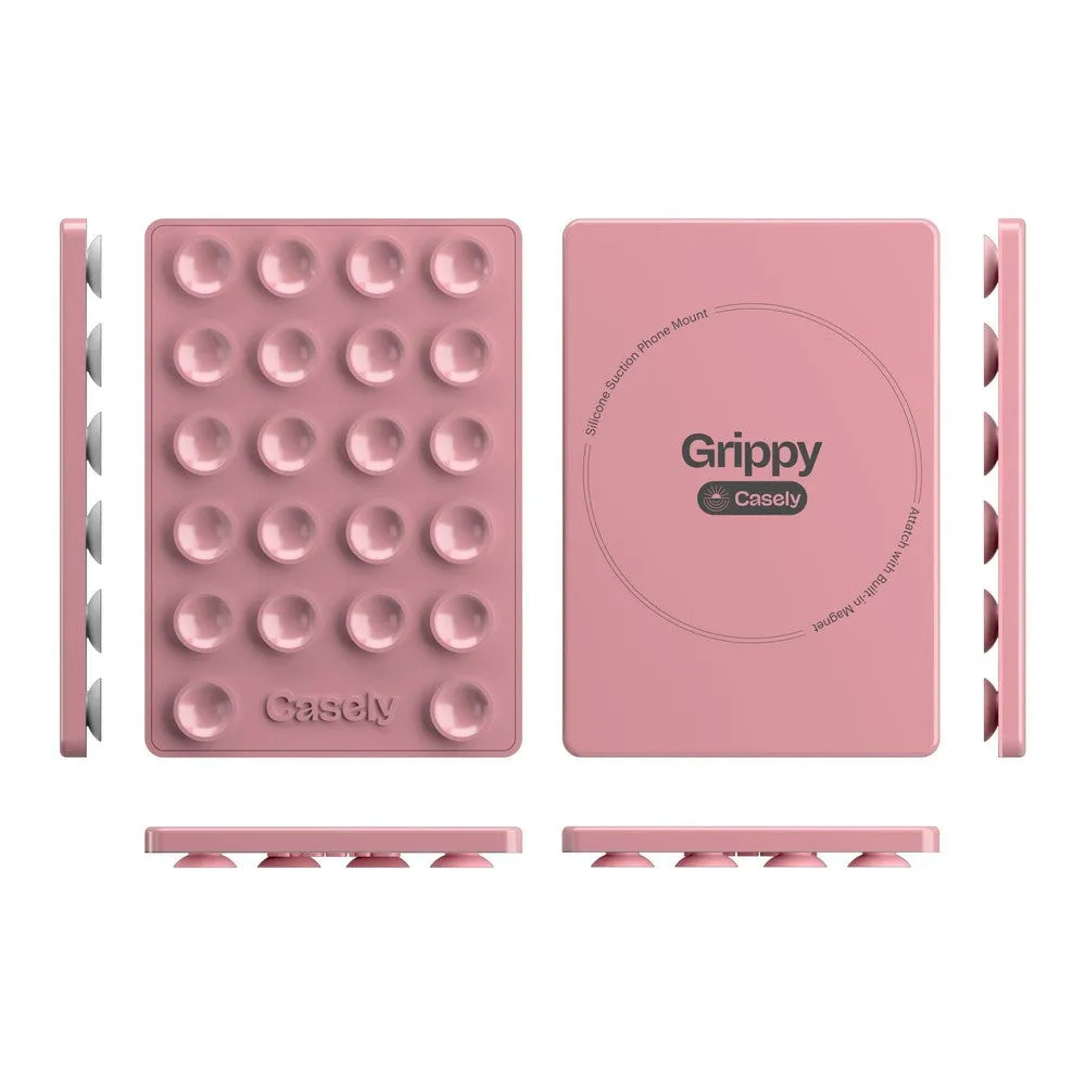 Grippy | Pink Silicone Suction Phone Mount with MagSafe