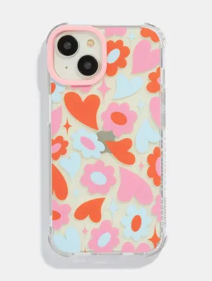 Groovy Flower Heart Shock iPhone Case