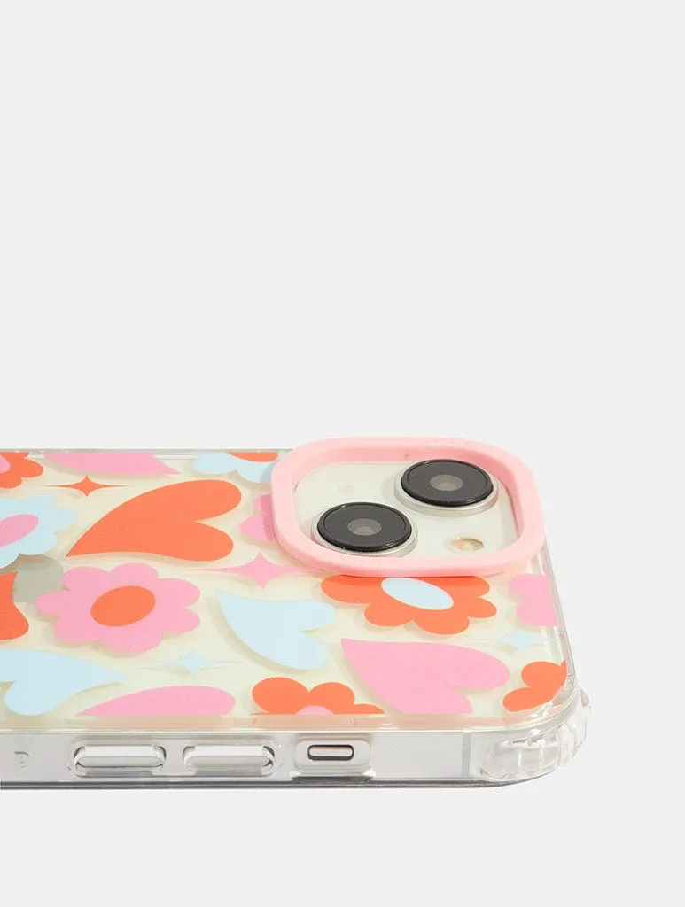 Groovy Flower Heart Shock iPhone Case