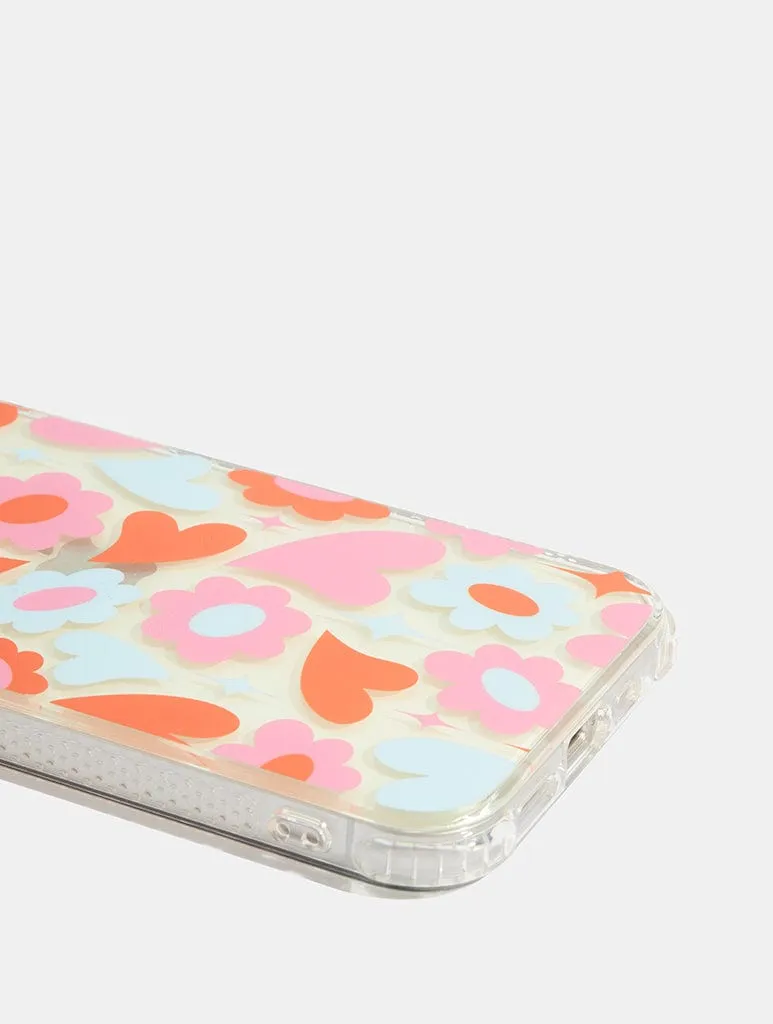 Groovy Flower Heart Shock iPhone Case