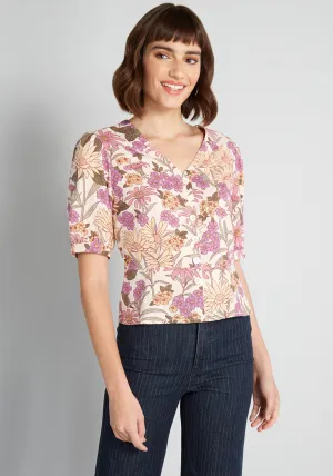 Groovy Gardens Button-Up Blouse