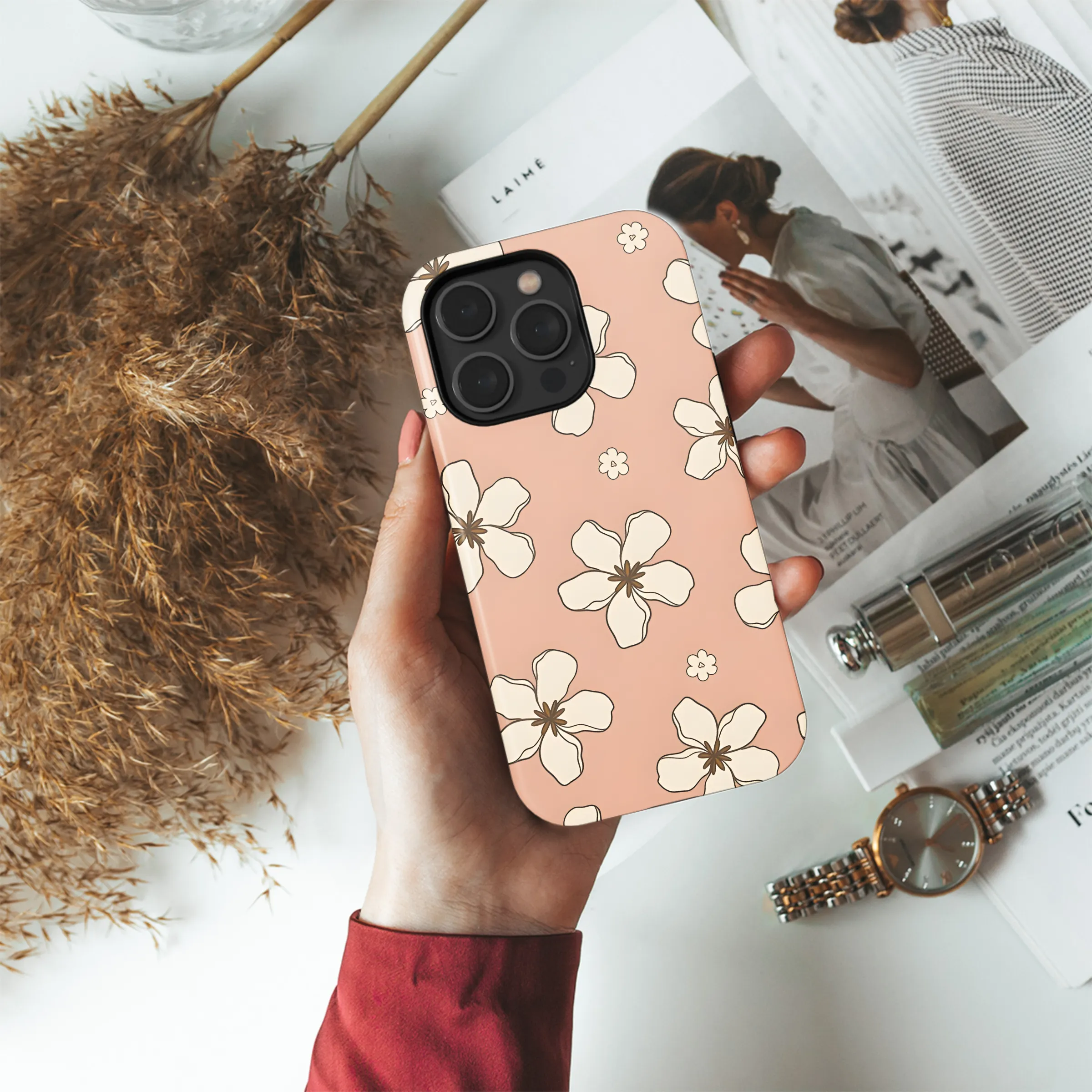 Groovy Retro Boho Flower Phone Case iPhone Samsung Cover Pixel 2485