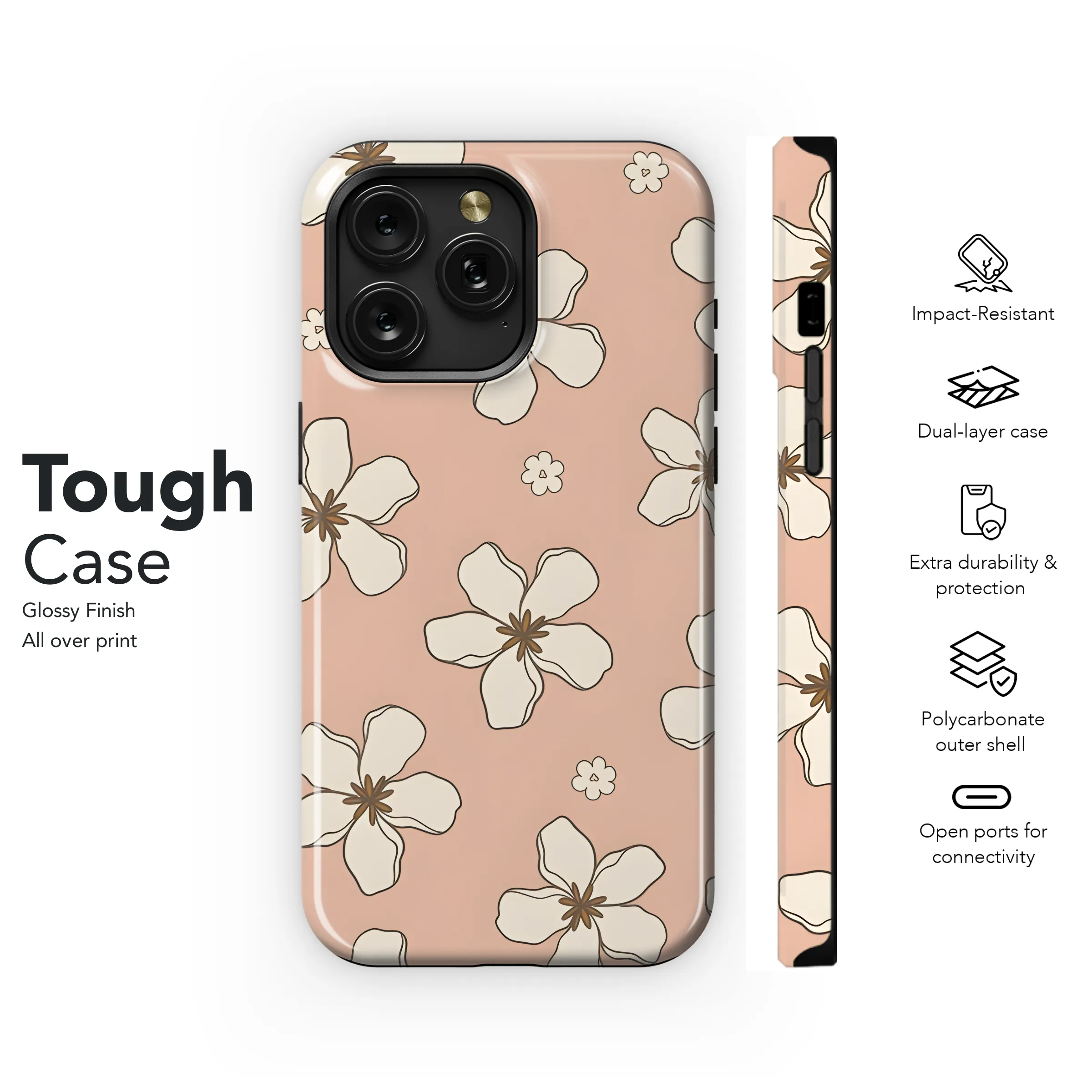 Groovy Retro Boho Flower Phone Case iPhone Samsung Cover Pixel 2485