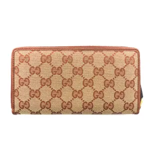 Gucci Gg Canvas Ny Zip Around Long