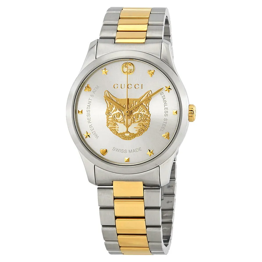 Gucci Timeless Silver Dial Two-tone Unisex Watch YA1264074