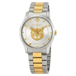 Gucci Timeless Silver Dial Two-tone Unisex Watch YA1264074