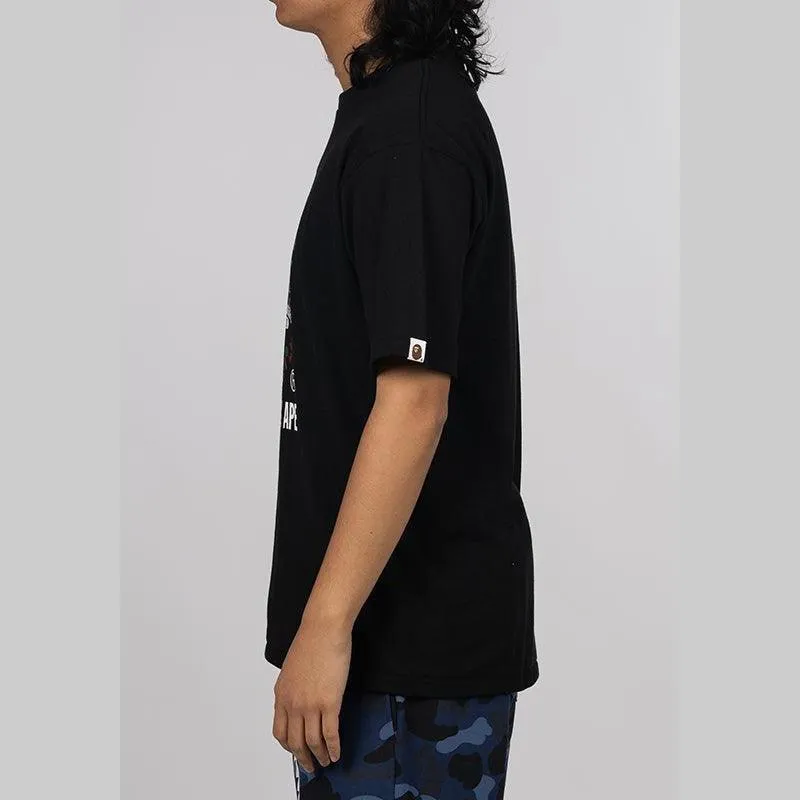 Hand Draw Pattern By Bathing Ape T-Shirt - Black